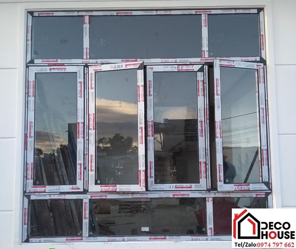 Cửa sổ nh&ocirc;m Việt Ph&aacute;p 4 c&aacute;nh mở quay