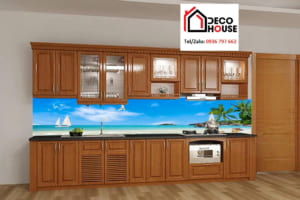 Kính ốp bếp 3D phong cảnh biển