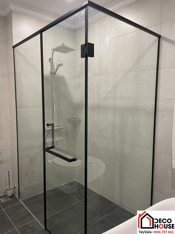 Cabin kính nhà tắm vuông góc Ba Đình