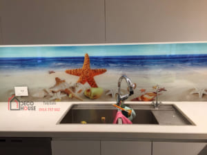 Cung cấp tranh kính 3D phòng bếp, Kính ốp tường bếp 3d hoa văn