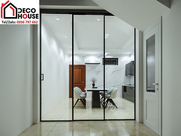 Cửa nhôm slim mở trượt