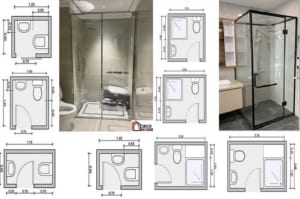 Kích thước vách kính phòng tắm tiêu chuẩn