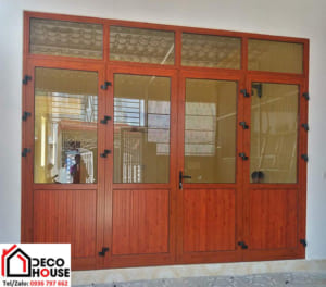 Cửa nhôm kính giả gỗ