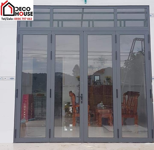 Mẫu cửa nhôm Xingfa màu xám ghi