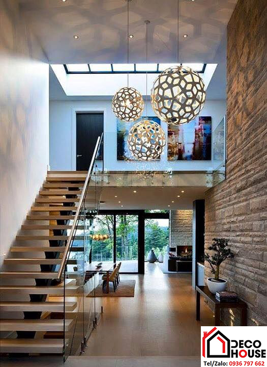 Vách kính cường lực lan can gác lửng
