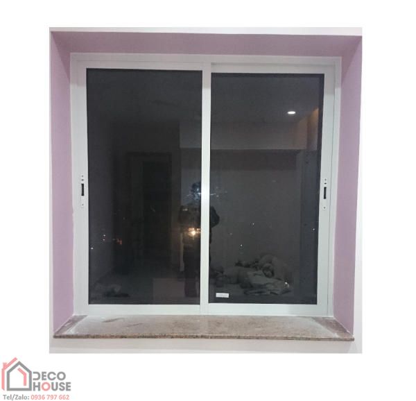 Cửa lùa nhôm Xingfa 2 cánh màu trắng