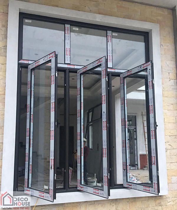 Cửa nhôm kính Xingfa 3 cánh kiểu mở quay