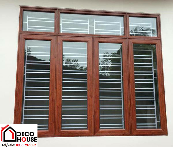 Cửa sổ nhôm kính Xingfa vân gỗ