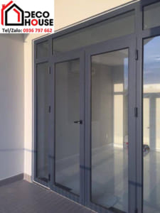 Cửa đi mở quay nhôm Xingfa màu đen