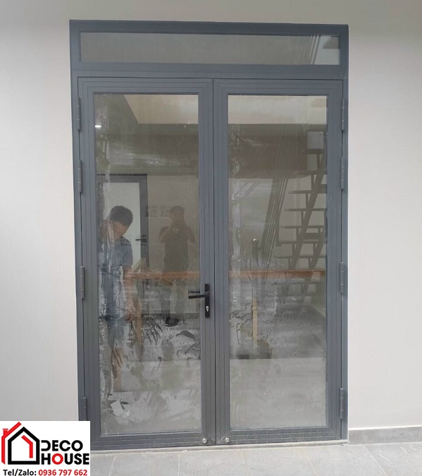 Cửa nhôm Xingfa 2 cánh màu ghi